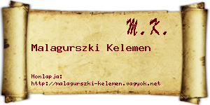 Malagurszki Kelemen névjegykártya